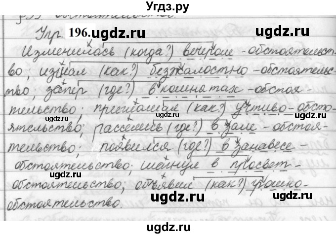 ГДЗ (Решебник к учебнику 2019) по русскому языку 5 класс М.Т. Баранов / упражнение / 196