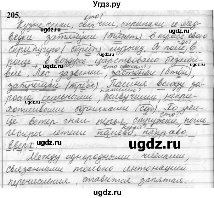 ГДЗ (Решебник к учебнику 2019) по русскому языку 5 класс М.Т. Баранов / упражнение / 205
