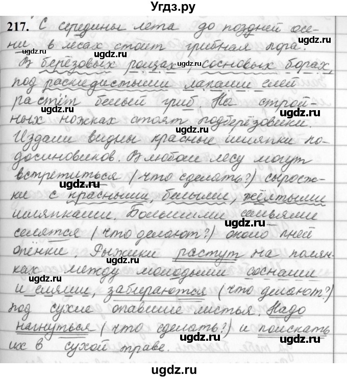 ГДЗ (Решебник к учебнику 2019) по русскому языку 5 класс М.Т. Баранов / упражнение / 217