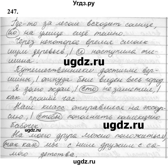 ГДЗ (Решебник к учебнику 2019) по русскому языку 5 класс М.Т. Баранов / упражнение / 247