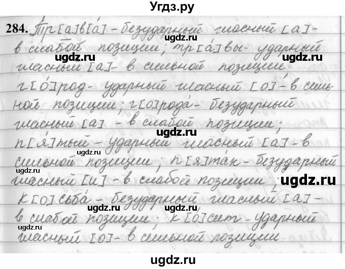 ГДЗ (Решебник к учебнику 2019) по русскому языку 5 класс М.Т. Баранов / упражнение / 284