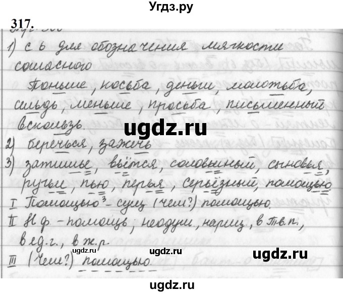 ГДЗ (Решебник к учебнику 2019) по русскому языку 5 класс М.Т. Баранов / упражнение / 317