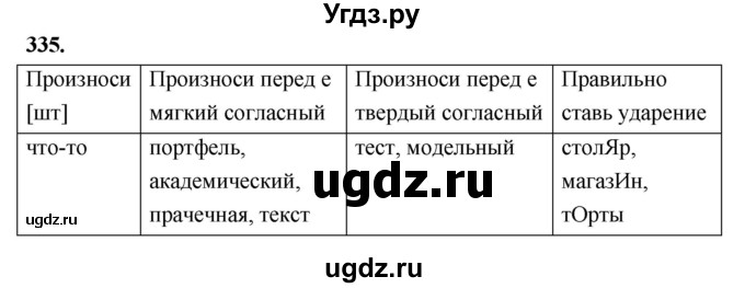 ГДЗ (Решебник к учебнику 2019) по русскому языку 5 класс М.Т. Баранов / упражнение / 335