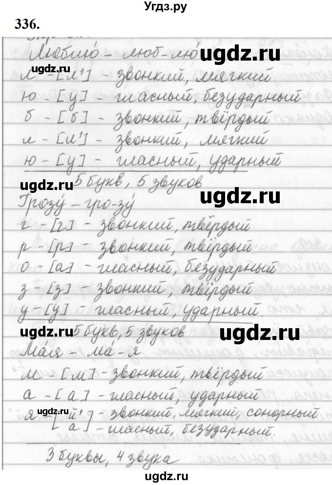 ГДЗ (Решебник к учебнику 2019) по русскому языку 5 класс М.Т. Баранов / упражнение / 336