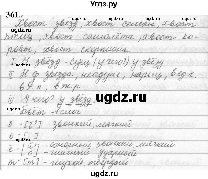 ГДЗ (Решебник к учебнику 2019) по русскому языку 5 класс М.Т. Баранов / упражнение / 361