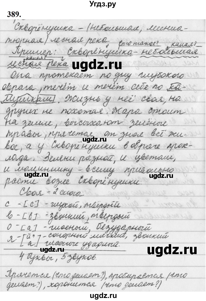 ГДЗ (Решебник к учебнику 2019) по русскому языку 5 класс М.Т. Баранов / упражнение / 389