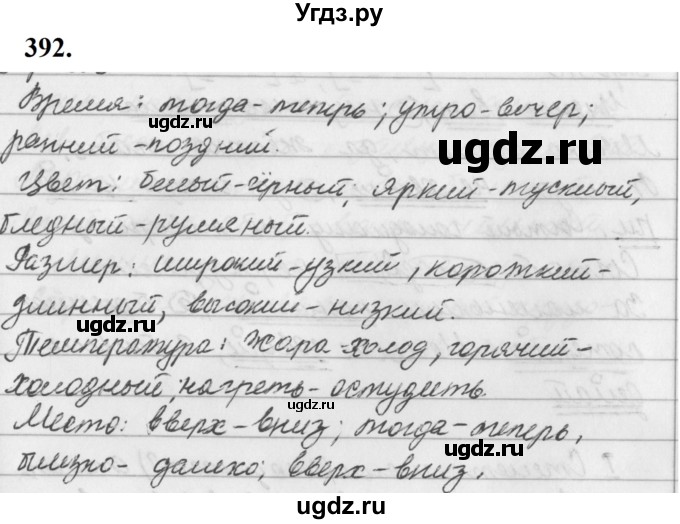 ГДЗ (Решебник к учебнику 2019) по русскому языку 5 класс М.Т. Баранов / упражнение / 392