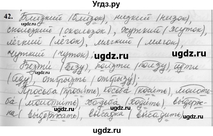 ГДЗ (Решебник к учебнику 2019) по русскому языку 5 класс М.Т. Баранов / упражнение / 42