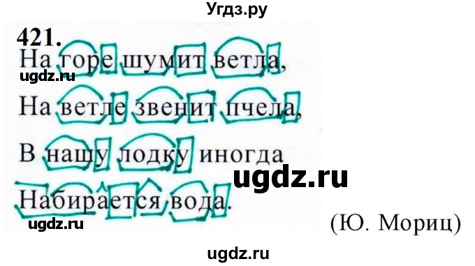 ГДЗ (Решебник к учебнику 2019) по русскому языку 5 класс М.Т. Баранов / упражнение / 421
