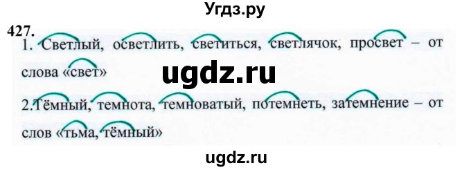 ГДЗ (Решебник к учебнику 2019) по русскому языку 5 класс М.Т. Баранов / упражнение / 427