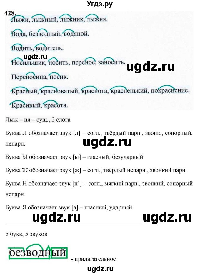 ГДЗ (Решебник к учебнику 2019) по русскому языку 5 класс М.Т. Баранов / упражнение / 428