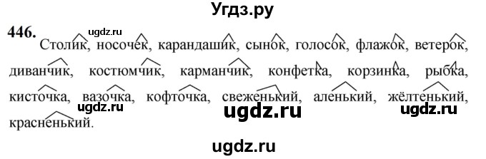 ГДЗ (Решебник к учебнику 2019) по русскому языку 5 класс М.Т. Баранов / упражнение / 446