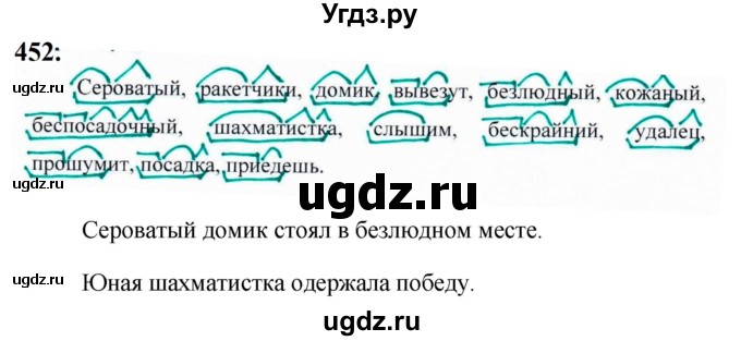 ГДЗ (Решебник к учебнику 2019) по русскому языку 5 класс М.Т. Баранов / упражнение / 452