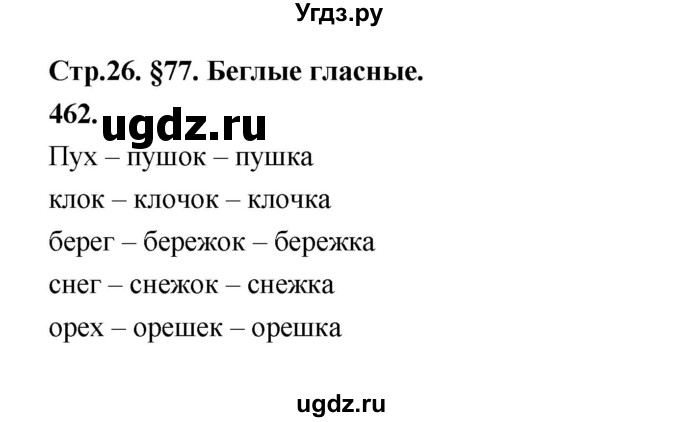 ГДЗ (Решебник к учебнику 2019) по русскому языку 5 класс М.Т. Баранов / упражнение / 462