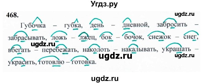 ГДЗ (Решебник к учебнику 2019) по русскому языку 5 класс М.Т. Баранов / упражнение / 468