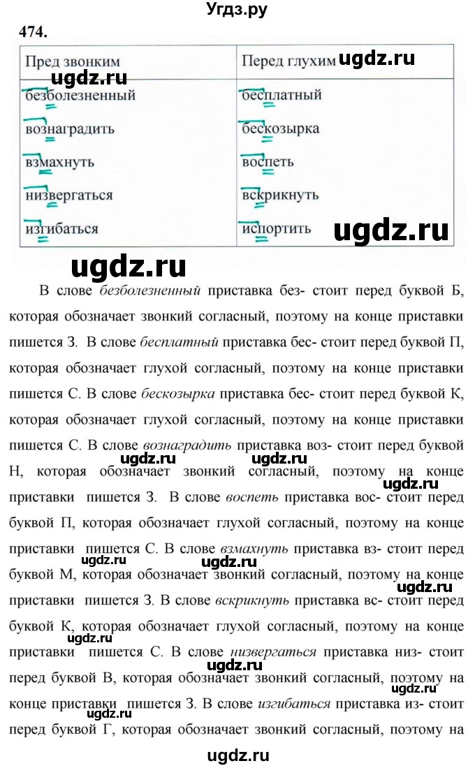 ГДЗ (Решебник к учебнику 2019) по русскому языку 5 класс М.Т. Баранов / упражнение / 474