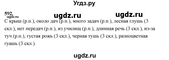 ГДЗ (Решебник к учебнику 2019) по русскому языку 5 класс М.Т. Баранов / упражнение / 592