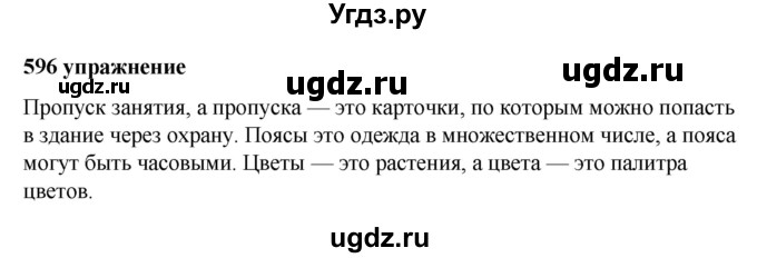 ГДЗ (Решебник к учебнику 2019) по русскому языку 5 класс М.Т. Баранов / упражнение / 596