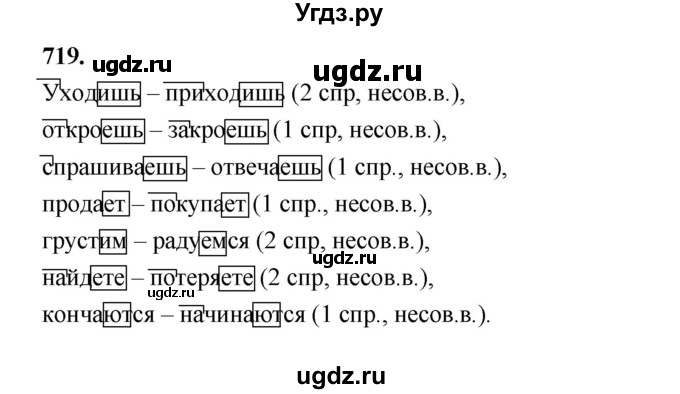 ГДЗ (Решебник к учебнику 2019) по русскому языку 5 класс М.Т. Баранов / упражнение / 719