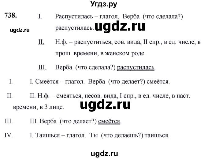 ГДЗ (Решебник к учебнику 2019) по русскому языку 5 класс М.Т. Баранов / упражнение / 738