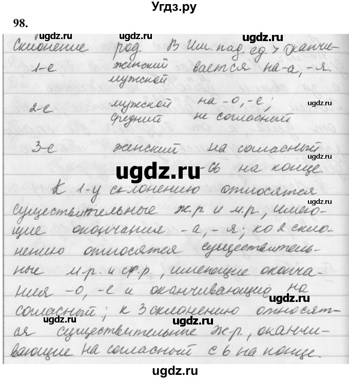 ГДЗ (Решебник к учебнику 2019) по русскому языку 5 класс М.Т. Баранов / упражнение / 98