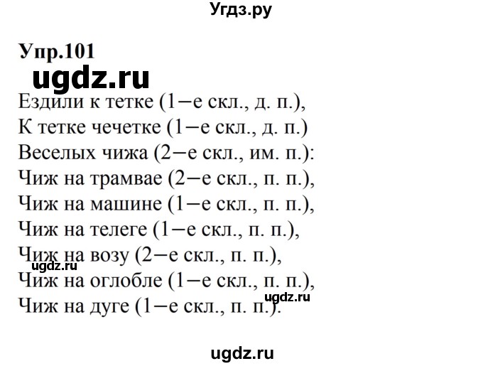 ГДЗ (Решебник №2 к учебнику 2016) по русскому языку 5 класс М.Т. Баранов / упражнение / 101