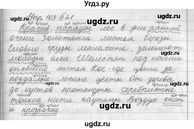 ГДЗ (Решебник №2 к учебнику 2016) по русскому языку 5 класс М.Т. Баранов / упражнение / 103