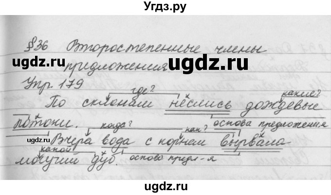 ГДЗ (Решебник №2 к учебнику 2016) по русскому языку 5 класс М.Т. Баранов / упражнение / 179