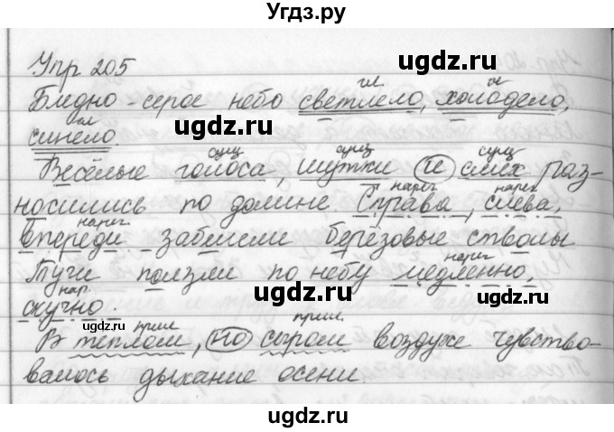 ГДЗ (Решебник №2 к учебнику 2016) по русскому языку 5 класс М.Т. Баранов / упражнение / 205