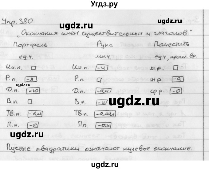 ГДЗ (Решебник №2 к учебнику 2016) по русскому языку 5 класс М.Т. Баранов / упражнение / 380