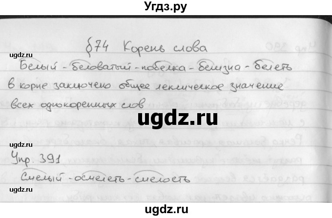 ГДЗ (Решебник №2 к учебнику 2016) по русскому языку 5 класс М.Т. Баранов / упражнение / 391