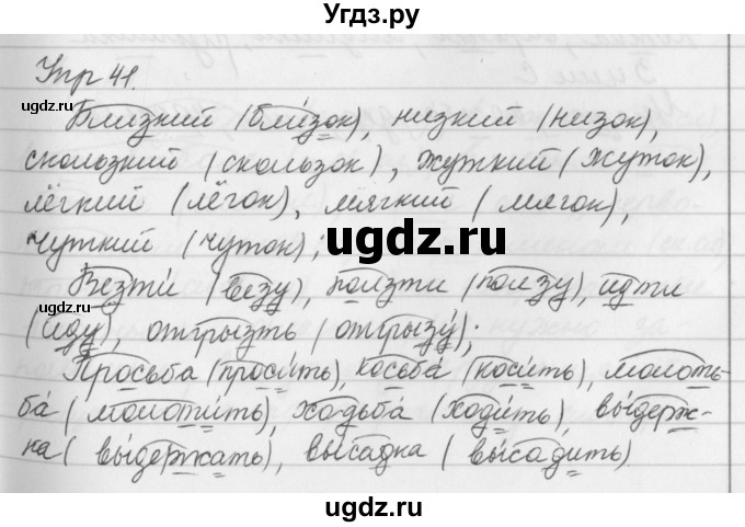 ГДЗ (Решебник №2 к учебнику 2016) по русскому языку 5 класс М.Т. Баранов / упражнение / 41
