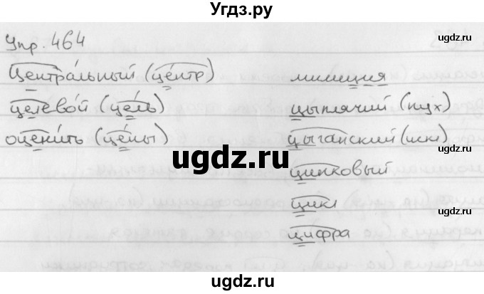 ГДЗ (Решебник №2 к учебнику 2016) по русскому языку 5 класс М.Т. Баранов / упражнение / 464