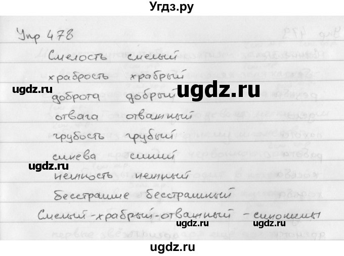 ГДЗ (Решебник №2 к учебнику 2016) по русскому языку 5 класс М.Т. Баранов / упражнение / 478