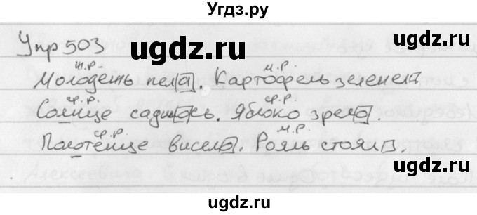 ГДЗ (Решебник №2 к учебнику 2016) по русскому языку 5 класс М.Т. Баранов / упражнение / 503