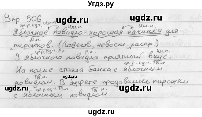 ГДЗ (Решебник №2 к учебнику 2016) по русскому языку 5 класс М.Т. Баранов / упражнение / 506