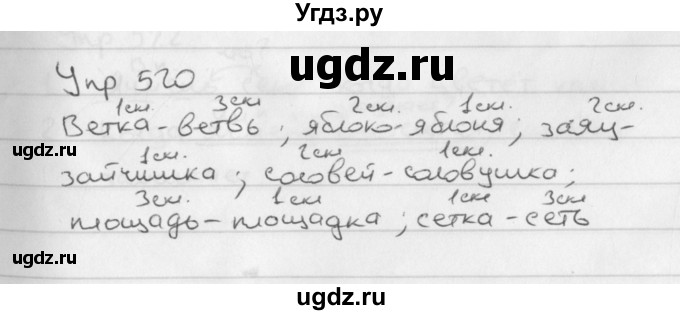 ГДЗ (Решебник №2 к учебнику 2016) по русскому языку 5 класс М.Т. Баранов / упражнение / 520