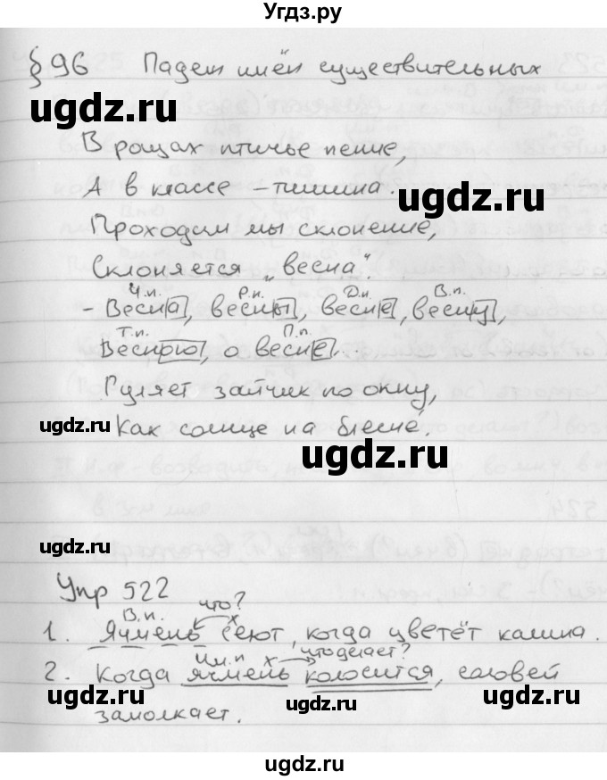 ГДЗ (Решебник №2 к учебнику 2016) по русскому языку 5 класс М.Т. Баранов / упражнение / 522