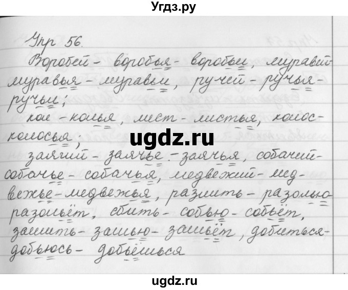 ГДЗ (Решебник №2 к учебнику 2016) по русскому языку 5 класс М.Т. Баранов / упражнение / 56