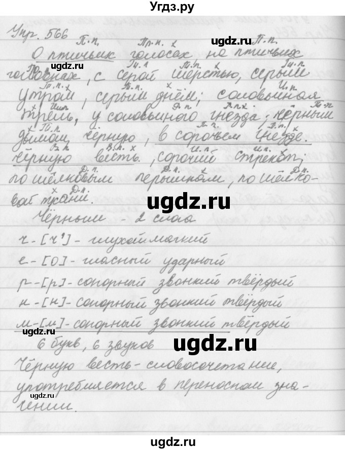 ГДЗ (Решебник №2 к учебнику 2016) по русскому языку 5 класс М.Т. Баранов / упражнение / 566