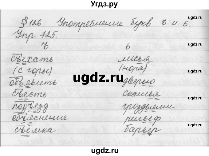 ГДЗ (Решебник №2 к учебнику 2016) по русскому языку 5 класс М.Т. Баранов / упражнение / 725