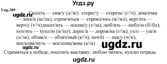 ГДЗ (Решебник к учебнику 2023) по русскому языку 5 класс М.Т. Баранов / упражнение / 389