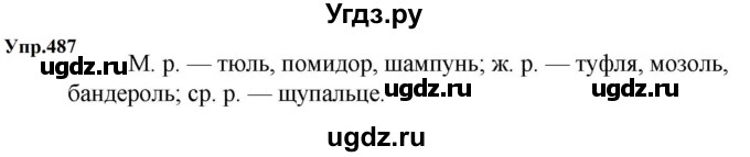 ГДЗ (Решебник к учебнику 2023) по русскому языку 5 класс М.Т. Баранов / упражнение / 487