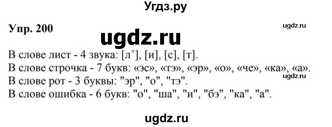 ГДЗ (Решебник к учебнику 2023) по русскому языку 5 класс М.Т. Баранов / упражнение / 200
