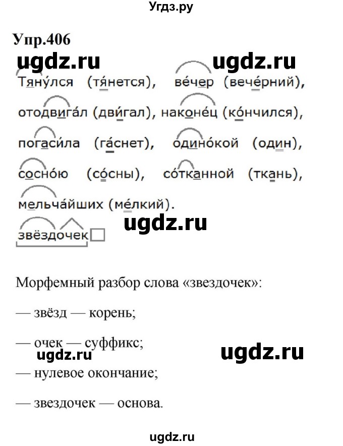 ГДЗ (Решебник к учебнику 2023) по русскому языку 5 класс М.Т. Баранов / упражнение / 406