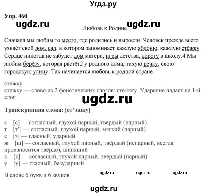ГДЗ (Решебник к учебнику 2023) по русскому языку 5 класс М.Т. Баранов / упражнение / 460