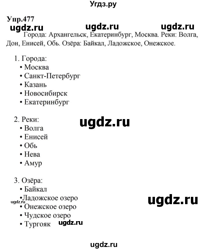 ГДЗ (Решебник к учебнику 2023) по русскому языку 5 класс М.Т. Баранов / упражнение / 477