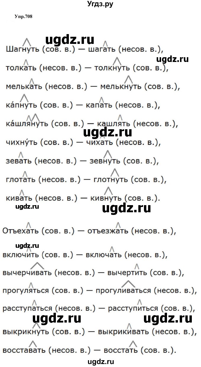 ГДЗ (Решебник к учебнику 2023) по русскому языку 5 класс М.Т. Баранов / упражнение / 708