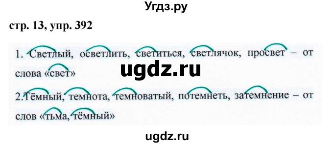 ГДЗ (Решебник №1 к учебнику 2016) по русскому языку 5 класс М.Т. Баранов / упражнение / 392