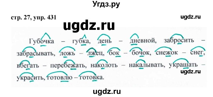 ГДЗ (Решебник №1 к учебнику 2016) по русскому языку 5 класс М.Т. Баранов / упражнение / 431
